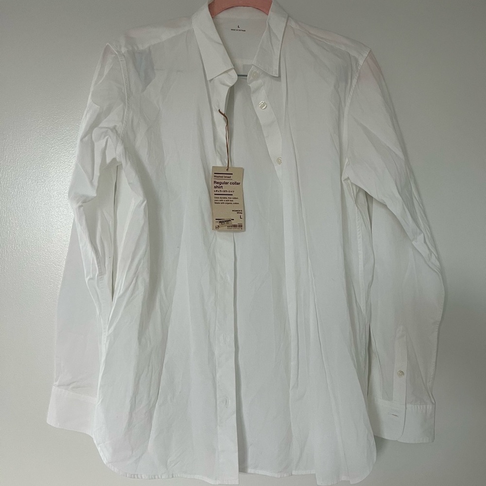 MUJI Women’s Regular Collar White Dress Shirt - NEW WITH TAG never worn
